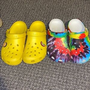 Yellow and Tye Dye Crocs !